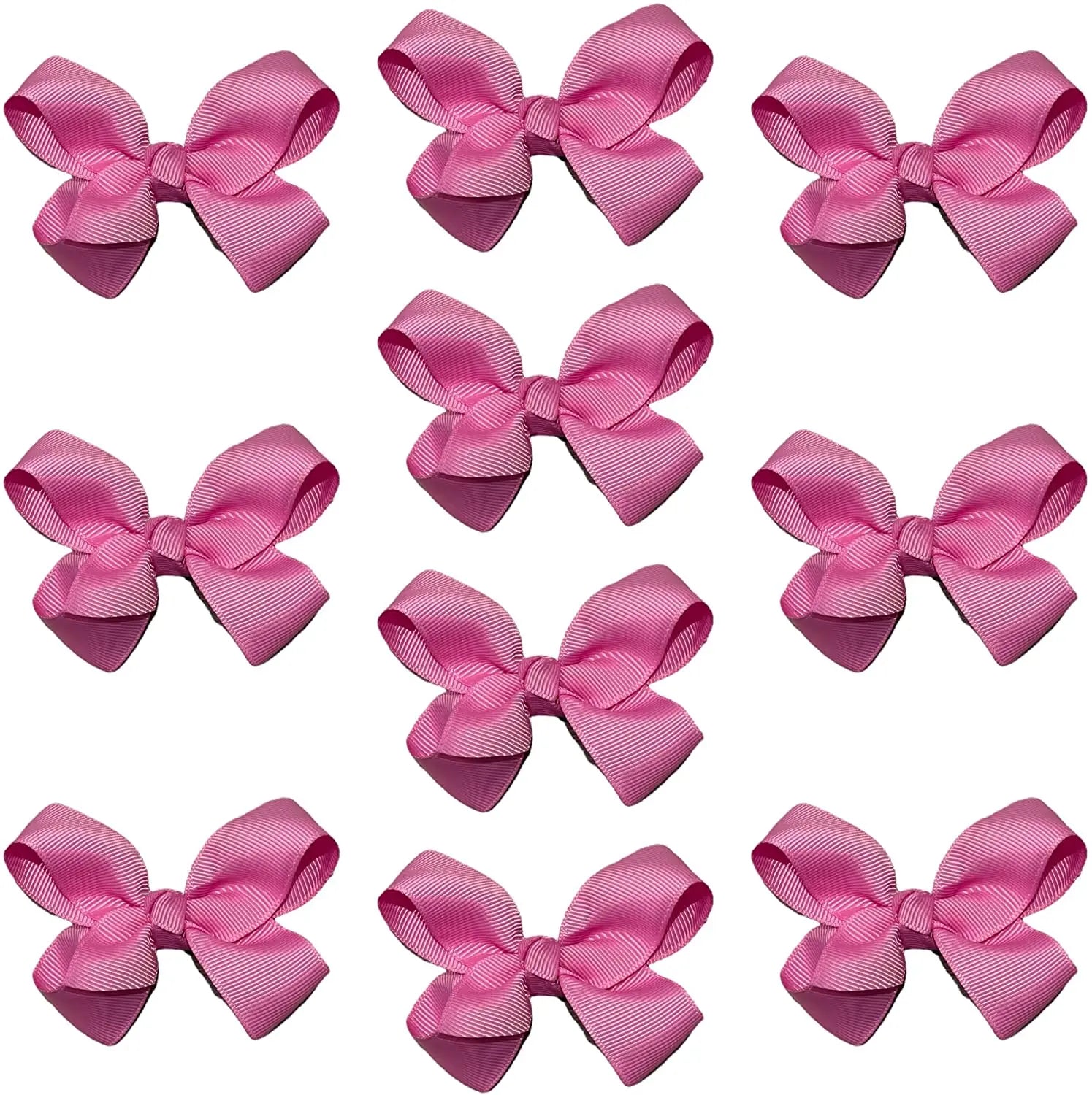 Hair Bow Knots 3" Inch Clips Slides Fuchsia