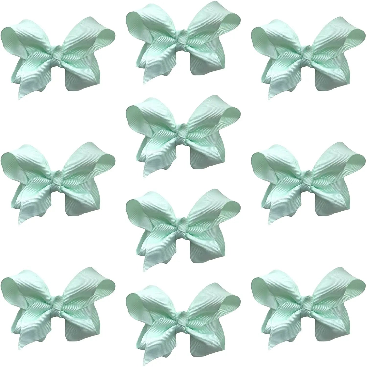 Hair Bow Knots 3" Inch Clips Slides Mint Green