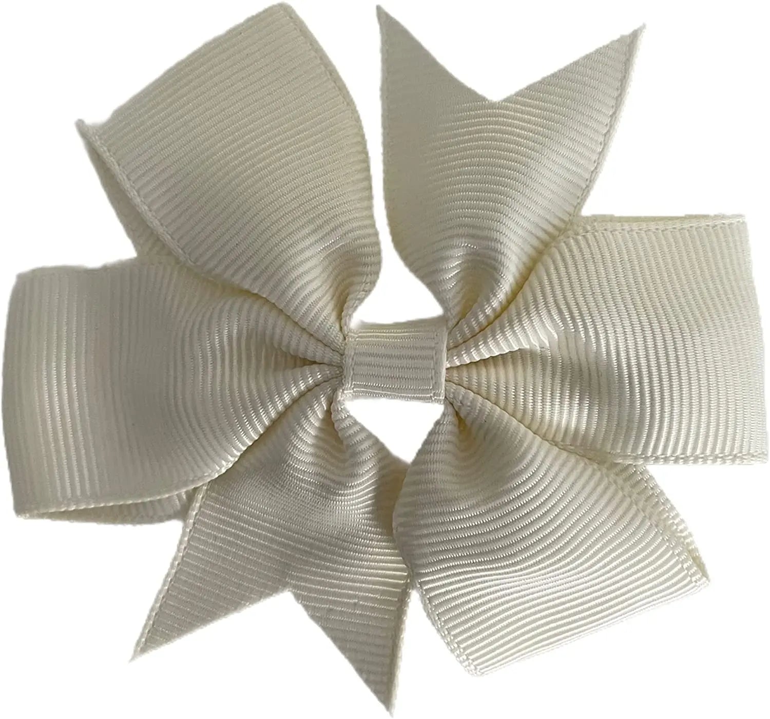 Hair Bows Clips Slides 3" inch Pinwheel Cream - Lilium Kids