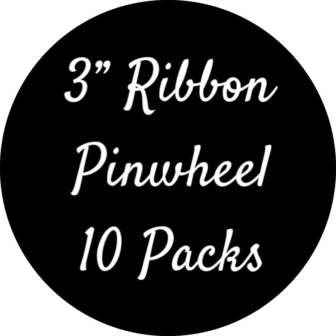 3" Pinwheel Ribbon Hair Bow Clips - 10 Packs