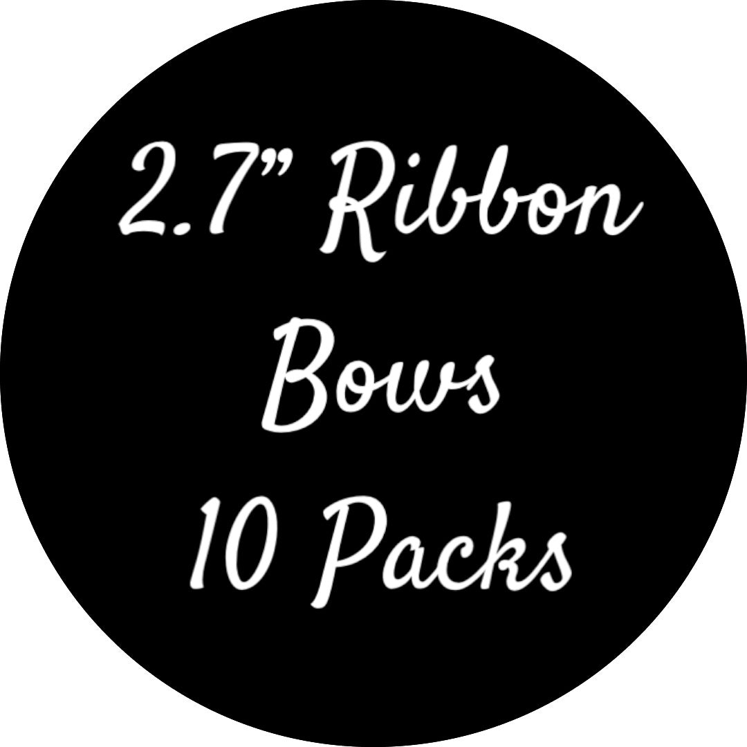 2.7" inch Ribbon Hair Bows Clips Straight Design 10 Packs