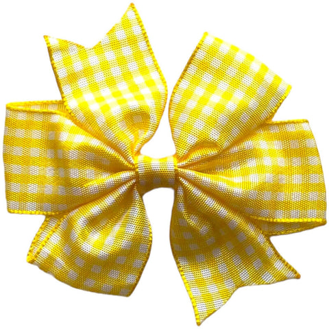 School Uniform Gingham 3" Pinwheel Hair Bows Clips Grips Slides Accessories