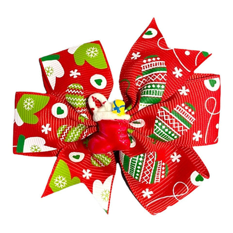 Christmas Hair Accessories, Bows, Slides Clips Xmas 3" Centre Embellishment