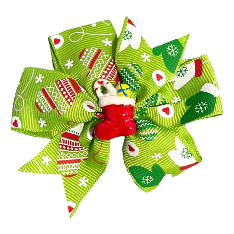 Christmas Hair Accessories, Bows, Slides Clips Xmas 3" Centre Embellishment