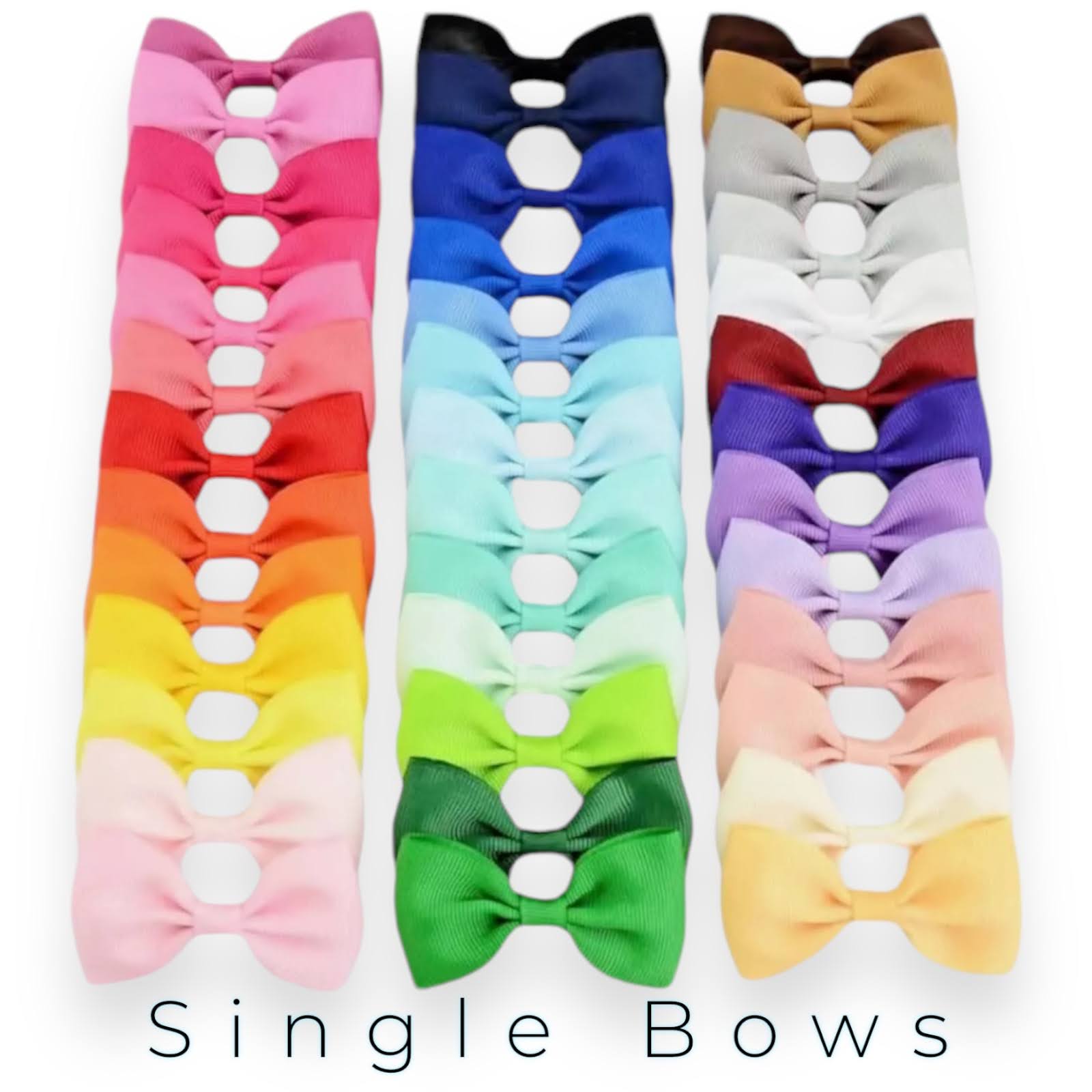 Colourful Hair Bows Clips Grips Straight 2.7
