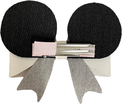 Minnie and Mickey Mouse Ears Hair Bows Clips Glitter Accessory Cute Slides 2pk