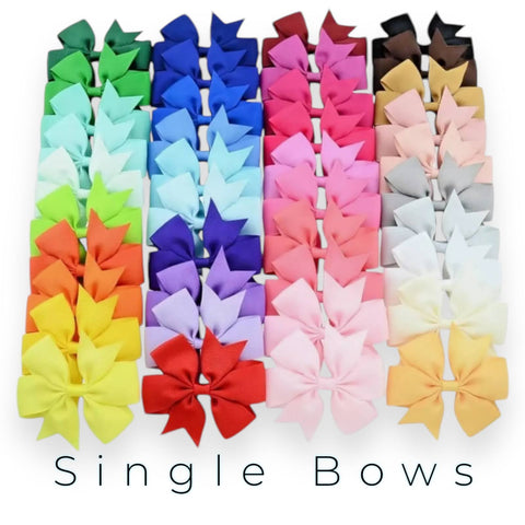 Colourful Hair Bows Clips Slides 3" Pinwheel Handmade School Crocodile Clip - Singles