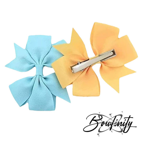 Colourful Hair Bows Clips Slides 3" Pinwheel Handmade School Crocodile Clip - Singles