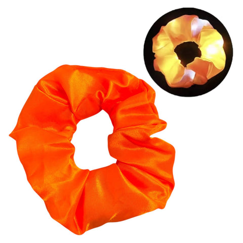 Hair Scrunchies LED Light Up Satin Hair Bands Glow in Dark Running Band