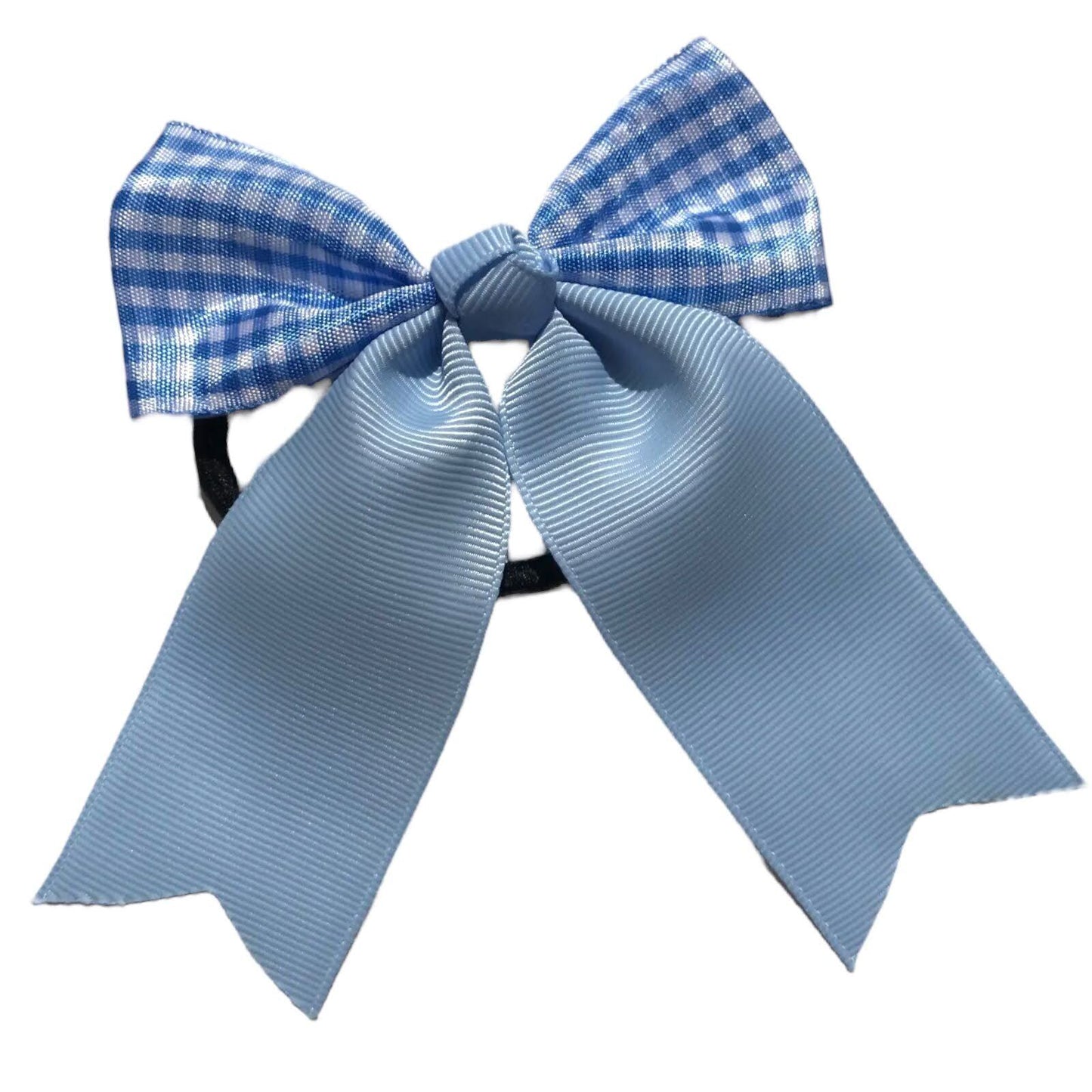 School Uniform Hairband Bows Gingham Long Tail Ribbon Hair Band Ties Elastics