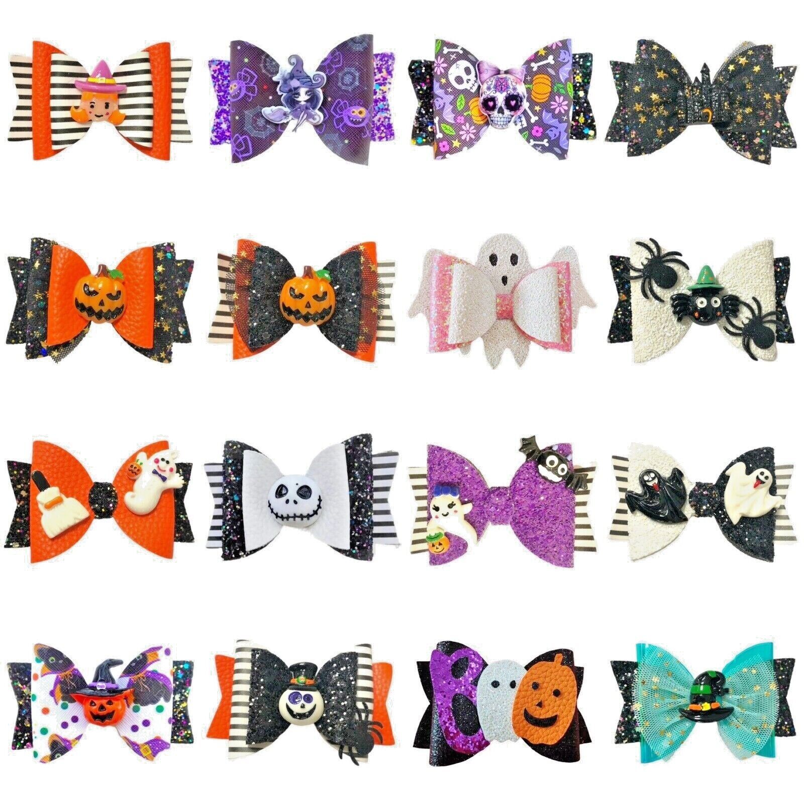 Halloween Hair Bows Clips Accessory - 3.5