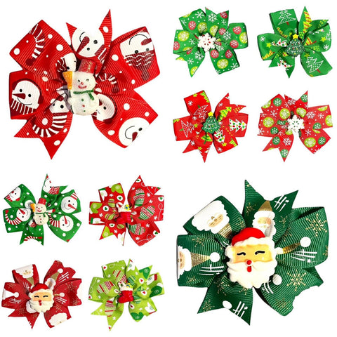 Christmas Hair Accessories, Bows, Slides Clips Xmas 3" Centre Embellishment