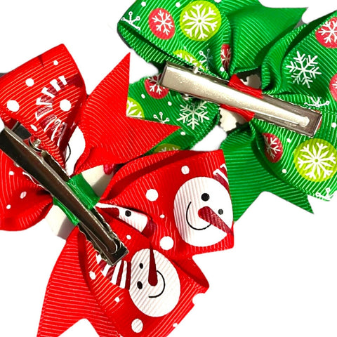 Christmas Hair Accessories, Bows, Slides Clips Xmas 3" Centre Embellishment