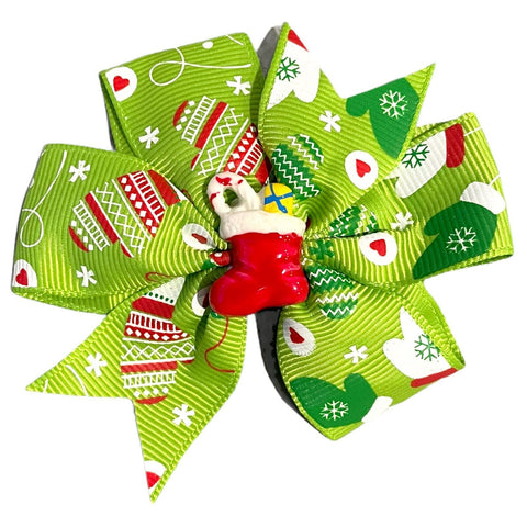 Christmas Hair Accessories, Bows, Slides Clips Xmas 3" Centre Embellishment