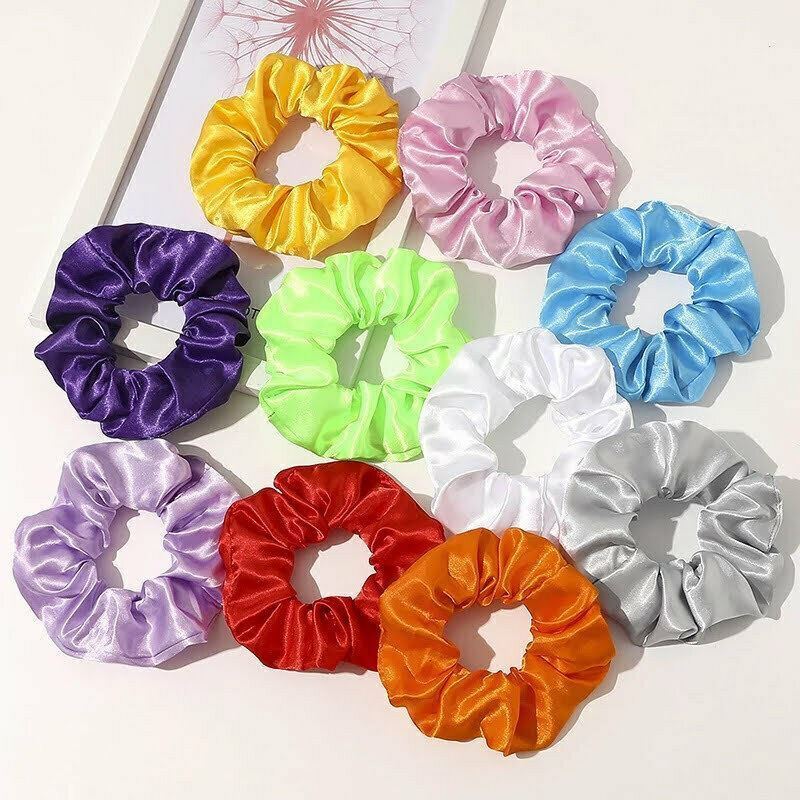 Hair Scrunchies LED Light Up Satin Hair Bands Glow in Dark Running Band