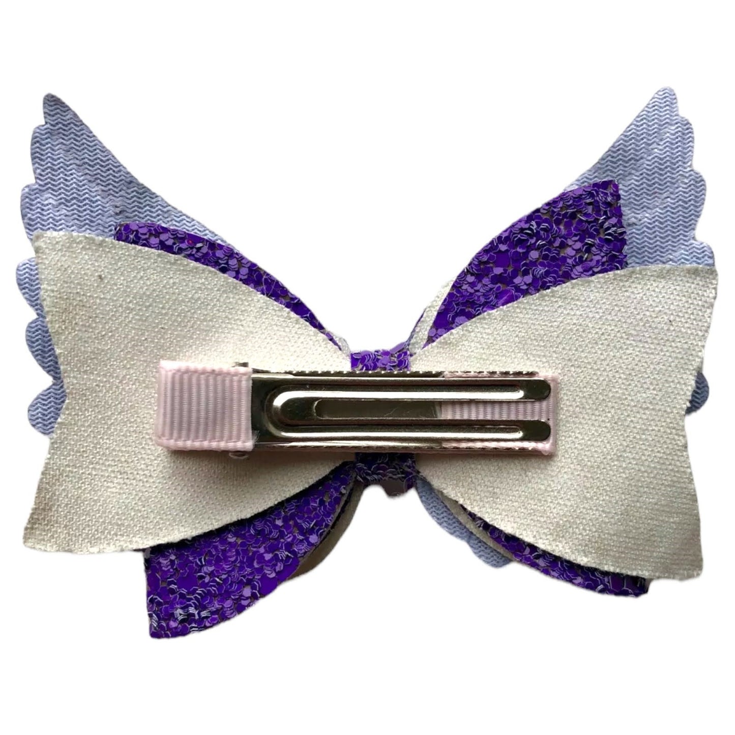 Angel Wing Hair Bows Clips Accessories - Cute Shiny Glitter Design - 3.5" Clip - Lilium Kids