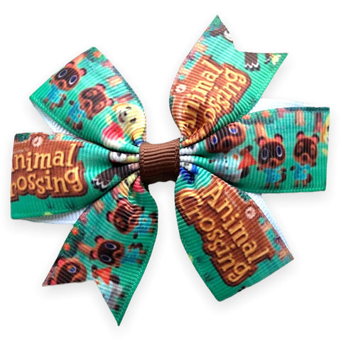 Animal Crossing Game Hair Bows Clips Slides 3" Bows