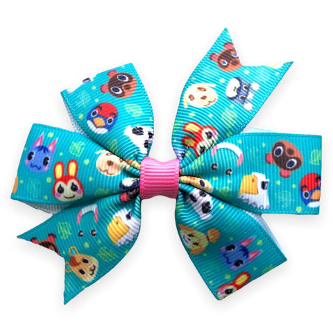 Animal Crossing Game Hair Bows Clips Slides 3" Bows