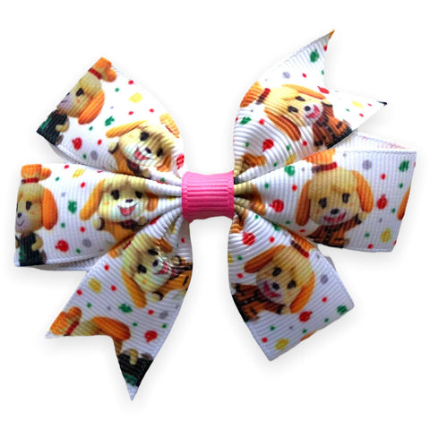 Animal Crossing Game Hair Bows Clips Slides 3" Bows