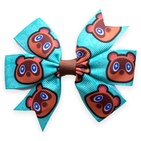 Animal Crossing Game Hair Bows Clips Slides 3" Bows