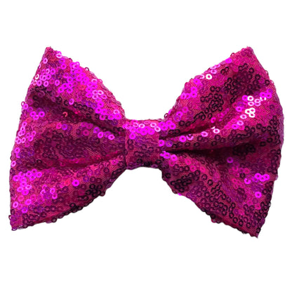 Big Sequin Hair Bows 5” With Clip Sparkly Glitter Sequins Hair Clips Slides - Lilium Kids