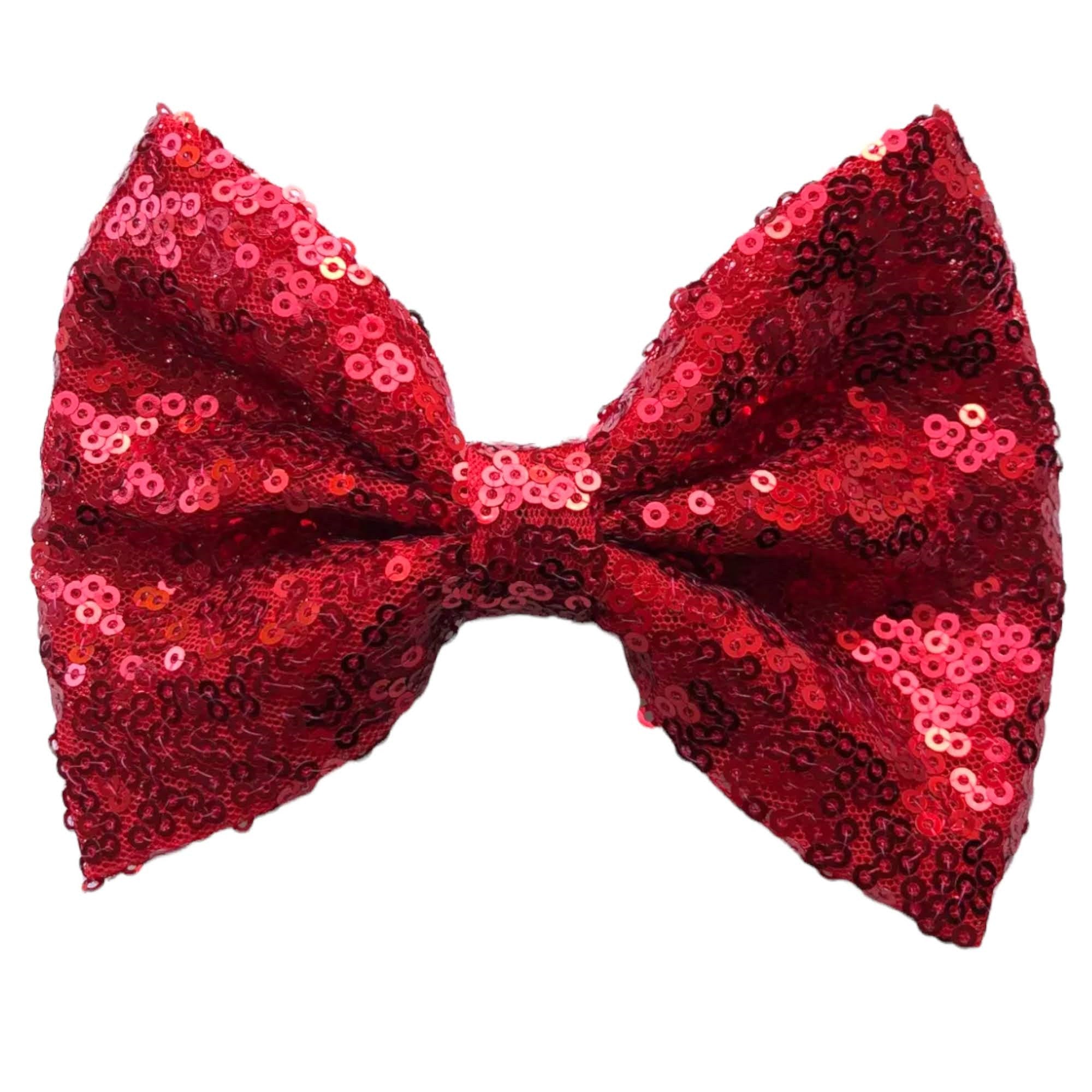 Big Sequin Hair Bows 5” With Clip Sparkly Glitter Sequins Hair Clips Slides - Lilium Kids