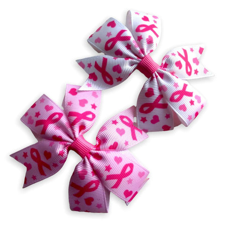 Cancer Hair Bows Clips Slides Pink Ribbon Cancer Help Beat IT! Race For Life