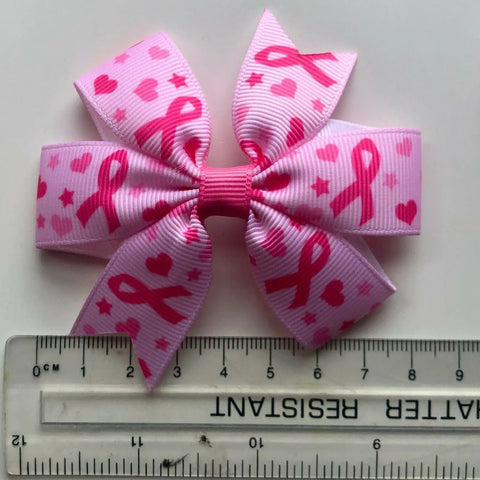 Cancer Hair Bows Clips Slides Pink Ribbon Cancer Help Beat IT! Race For Life