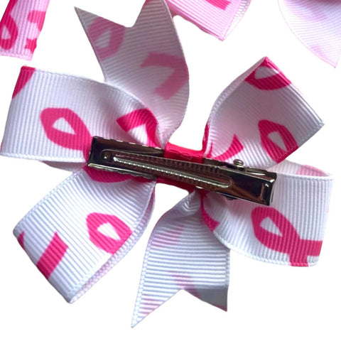 Cancer Hair Bows Clips Slides Pink Ribbon Cancer Help Beat IT! Race For Life