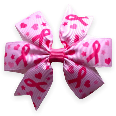 Cancer Hair Bows Clips Slides Pink Ribbon Cancer Help Beat IT! Race For Life