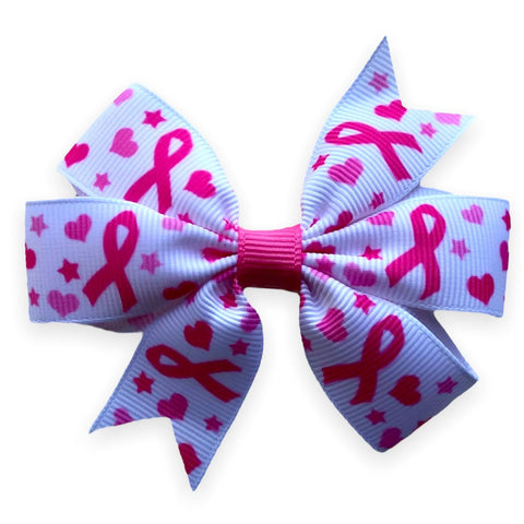 Cancer Hair Bows Clips Slides Pink Ribbon Cancer Help Beat IT! Race For Life