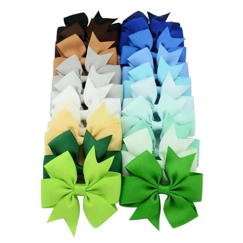 Colourful Hair Bows Clips Slides 3" Pinwheel Handmade School Crocodile Clip - Singles