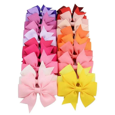 Colourful Hair Bows Clips Slides 3" Pinwheel Handmade School Crocodile Clip - Singles