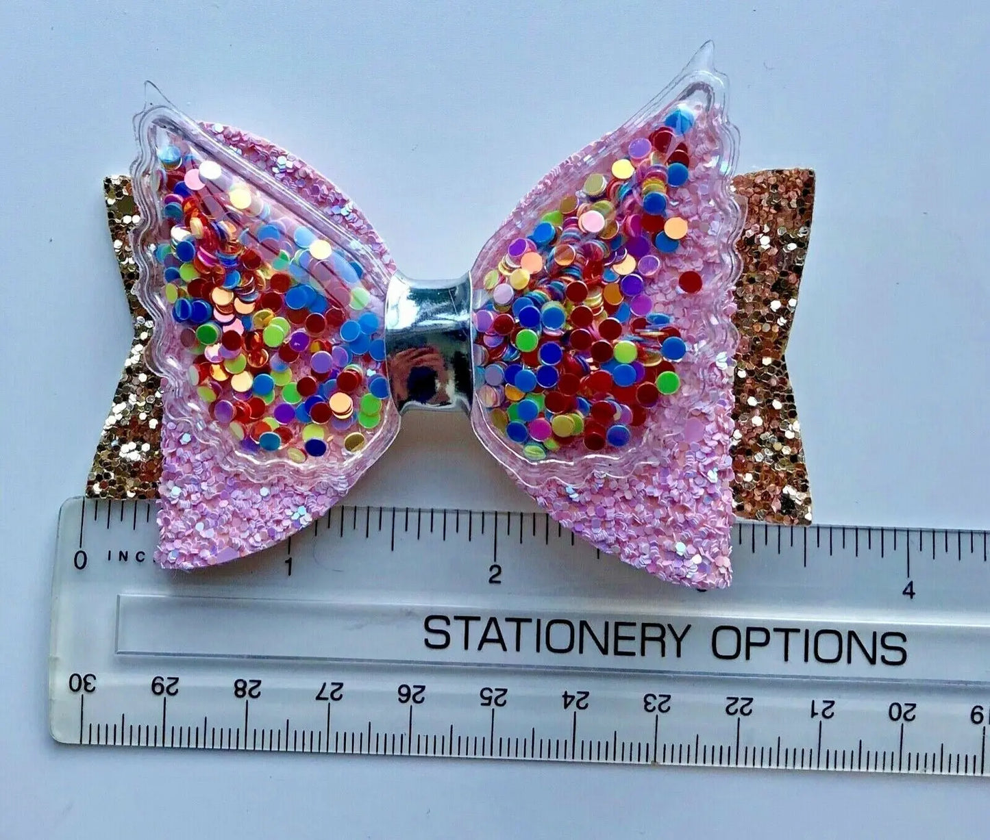 Glitter Confetti Angel Wing Hair Bows Clips Grips Slides - Handmade Multi Colour - Lilium Kids