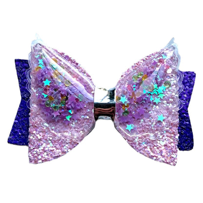 Glitter Confetti Angel Wing Hair Bows Clips Grips Slides - Handmade Multi Colour - Lilium Kids