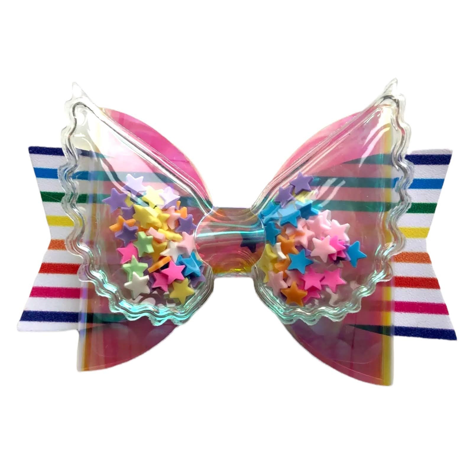 Glitter Confetti Angel Wing Hair Bows Clips Grips Slides - Handmade Multi Colour - Lilium Kids