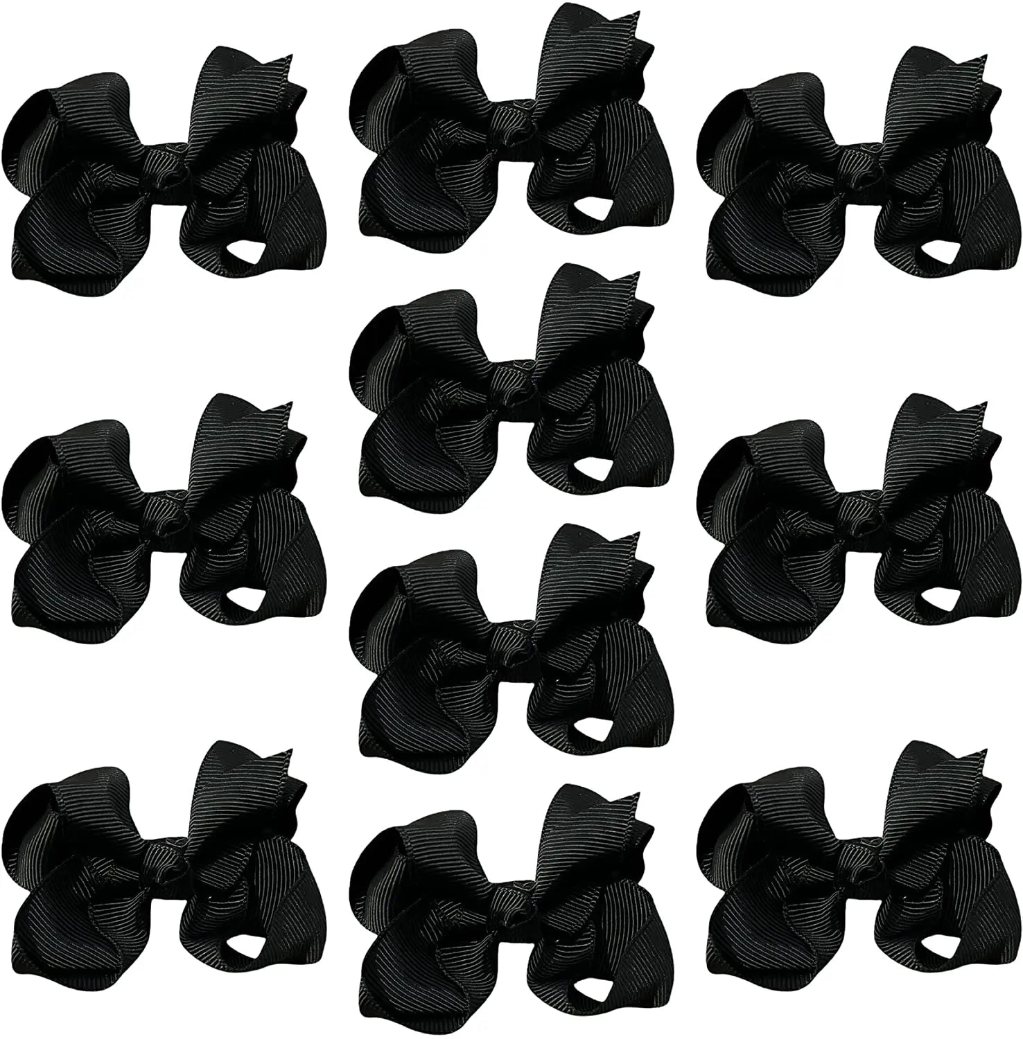 Hair Bow Knots 3" Inch Clips Slides Black - Lilium Kids