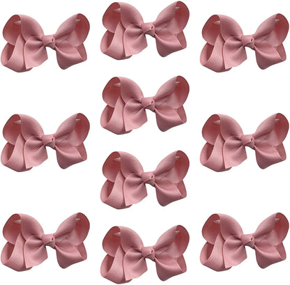 Hair Bow Knots 3" Inch Clips Slides Bubble Gum