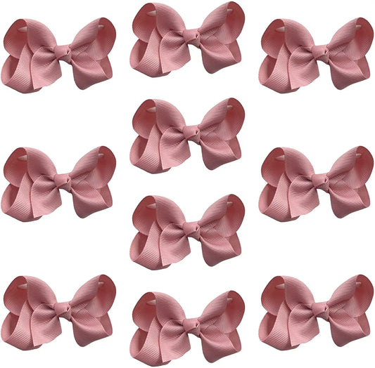 Hair Bow Knots 3" Inch Clips Slides Bubble Gum