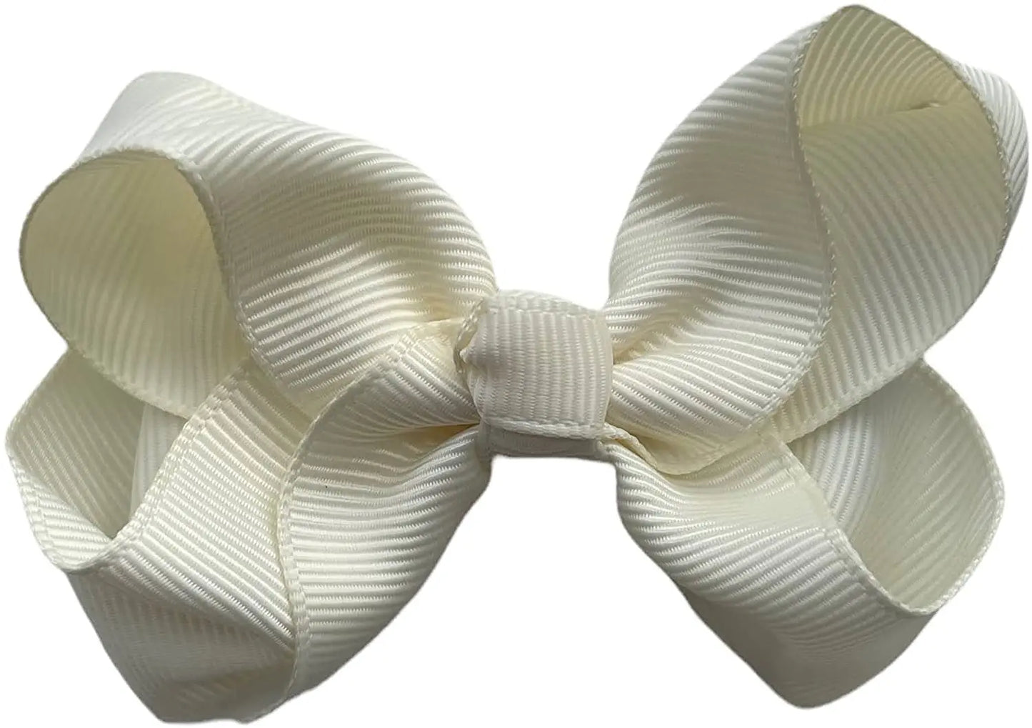 Hair Bow Knots 3" Inch Clips Slides Cream