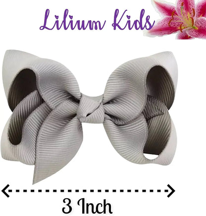 Hair Bow Knots 3" Inch Clips Slides Cream