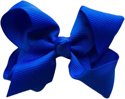 Hair Bow Knots 3" Inch Clips Slides Dark Blue