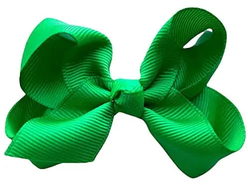 Hair Bow Knots 3" Inch Clips Slides Emerald Green