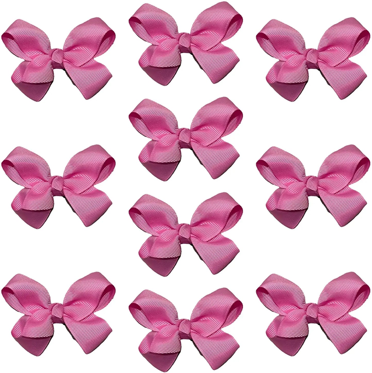 Hair Bow Knots 3" Inch Clips Slides Fuchsia