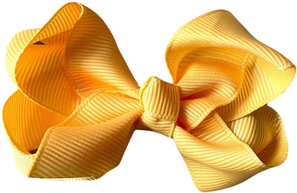 Hair Bow Knots 3" Inch Clips Slides Gold/Yellow