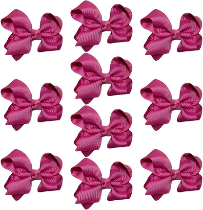 Hair Bow Knots 3" Inch Clips Slides Grape