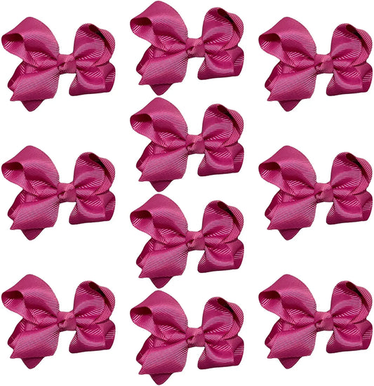 Hair Bow Knots 3" Inch Clips Slides Grape