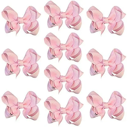 Hair Bow Knots 3" Inch Clips Slides Light Pink