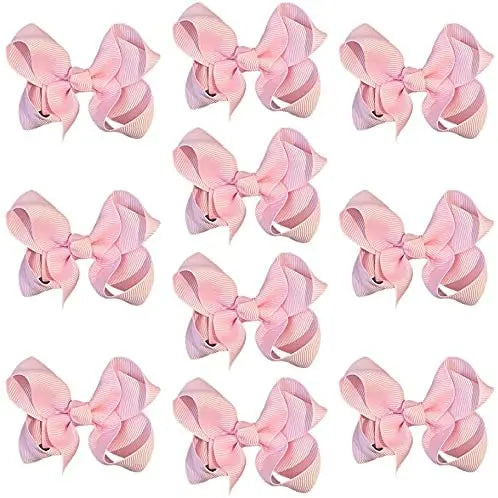 Hair Bow Knots 3" Inch Clips Slides Light Pink