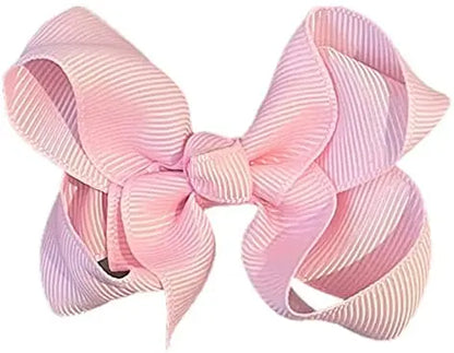 Hair Bow Knots 3" Inch Clips Slides Light Pink